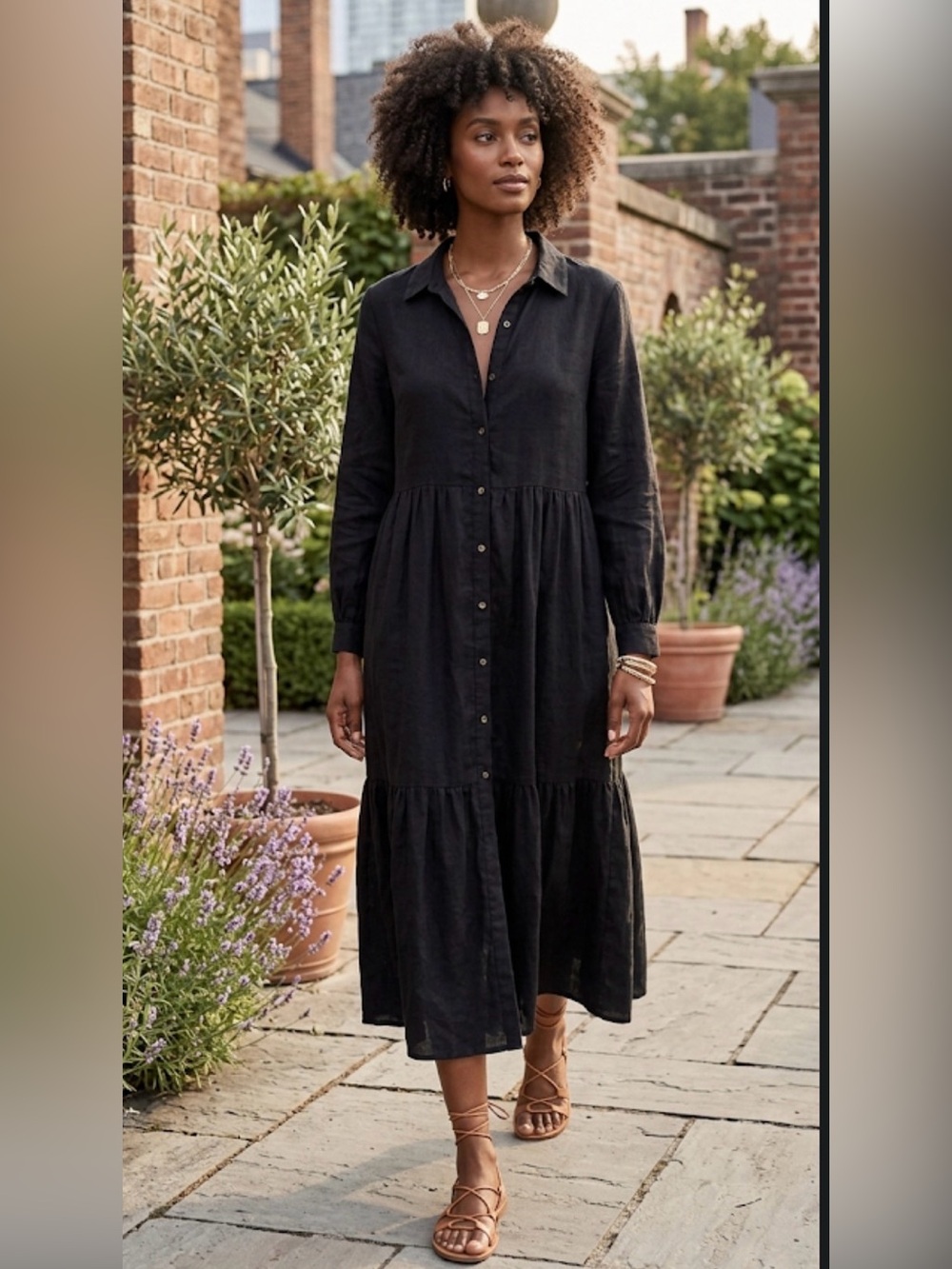 Joie Linen Blend Black Midi Dress
Cottage Core Bohemian Pheasant Chic Size L